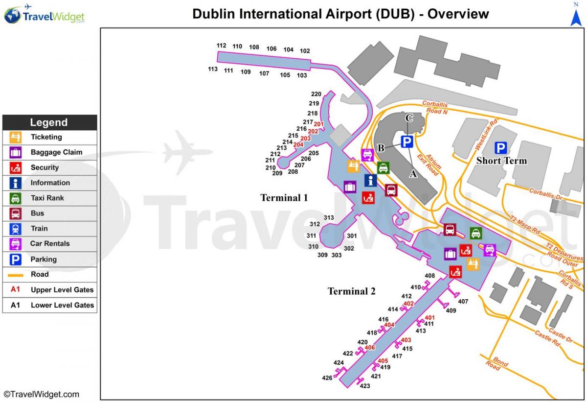 bản đồ của sân bay Dublin