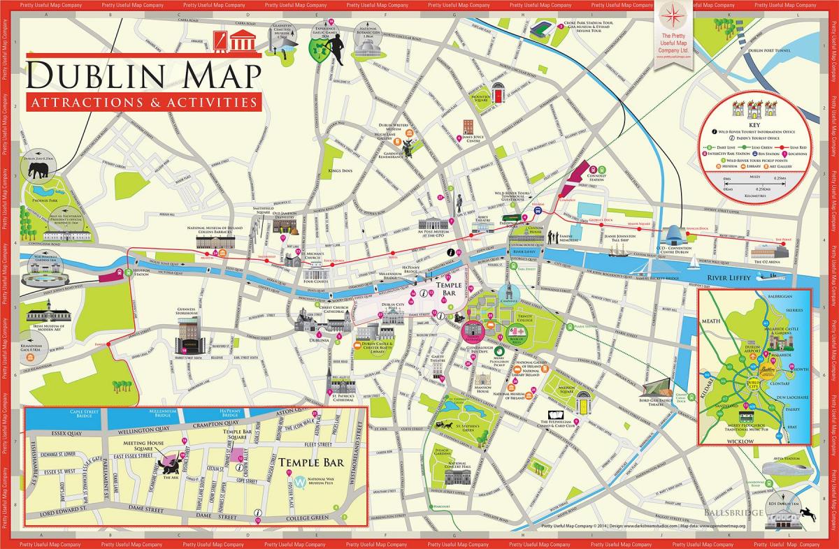 bản đồ của Dublin điểm du lịch
