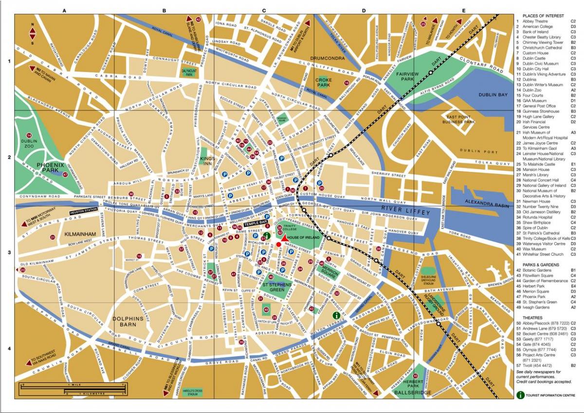 bản đồ trung tâm thành phố Dublin