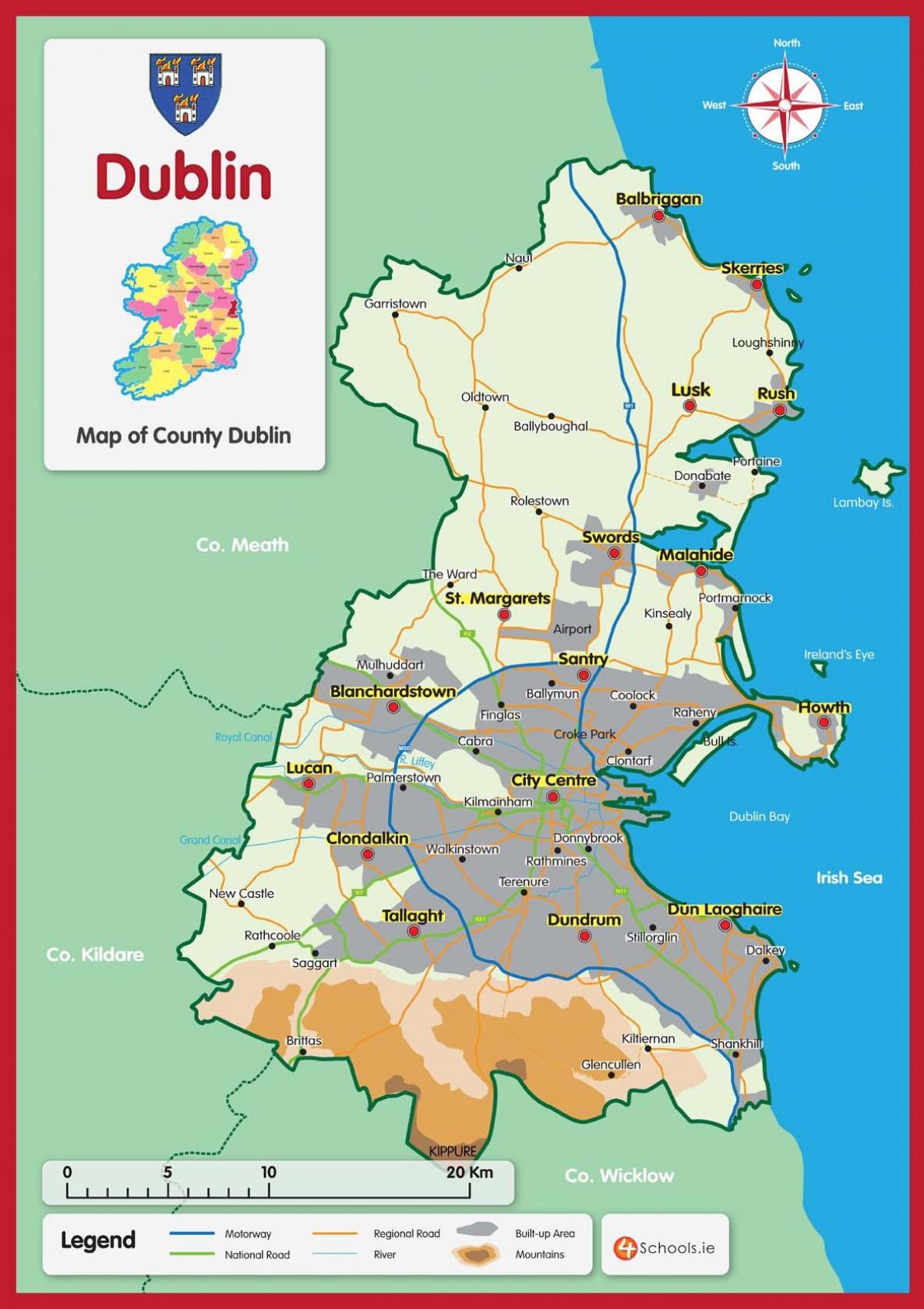 bản đồ của Dublin county