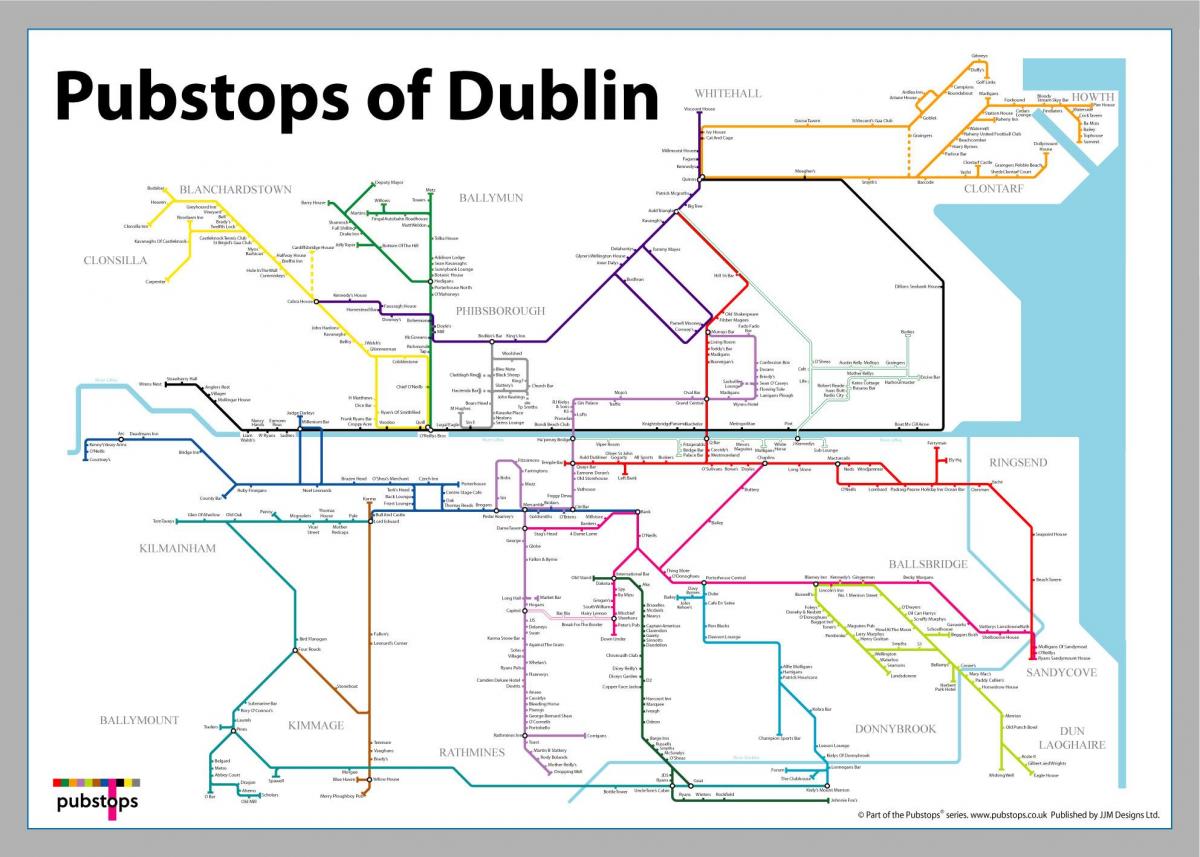 bản đồ của Dublin quán rượu
