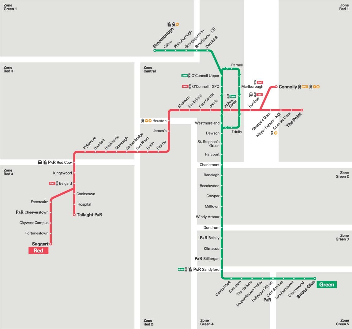 Dublin nhà ga đường đỏ bản đồ