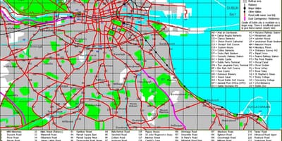 Đường phố, bản đồ của Dublin