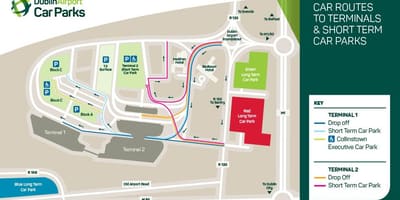 Bản đồ của sân bay Dublin thiết bị đầu cuối 2
