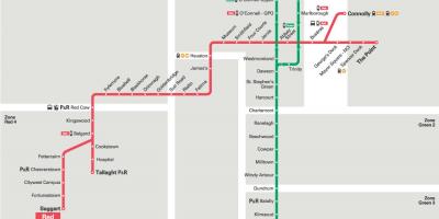 Bản đồ của nhà ga đường màu xanh